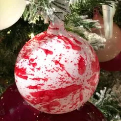 Winward New! Jim Marvin Peppermint Bark Glass Ball Ornaments