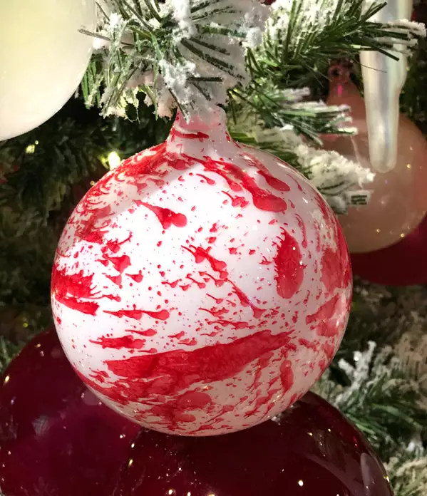 Winward New! Jim Marvin Peppermint Bark Glass Ball Ornaments 4 Winward New! Jim Marvin Peppermint Bark Glass Ball Ornaments
