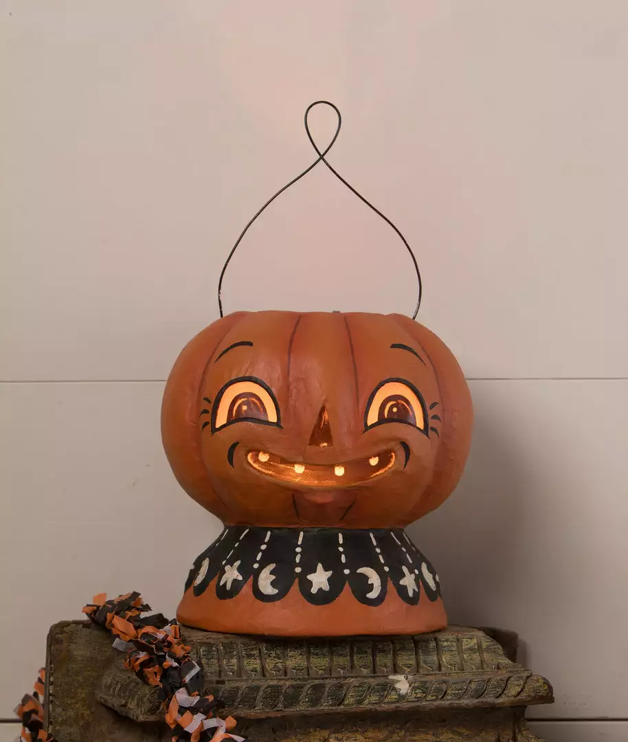 Bethany Lowe Magic Pumpkinny Lantern, Paper Mache New! 3 Bethany Lowe Magic Pumpkinny Lantern, Paper Mache New!