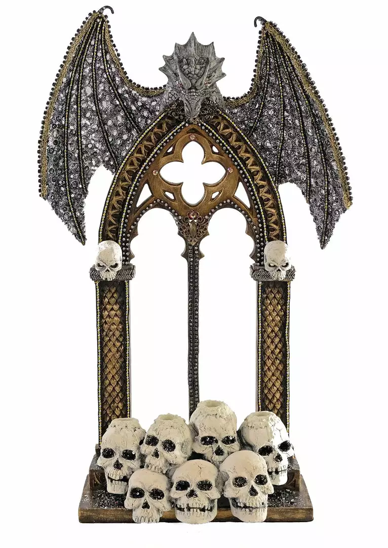 Katherine's Collection New! Medieval Skull & Dragon Candle Holder 3 Katherine's Collection New! Medieval Skull & Dragon Candle Holder