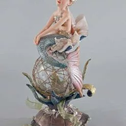 Katherine's Collection Mermaid On Sea Turtle Pedestal New!