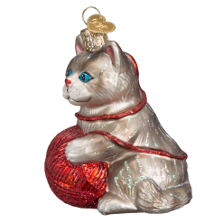 Old World Christmas Playful Kitten With Yarn Ball Ornaments