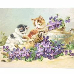 Ernst Freihoff Kitty Cat Playtime Postcard Easter