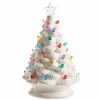 Raz Retro White Ceramic Christmas Tree With Multi Color Lights
