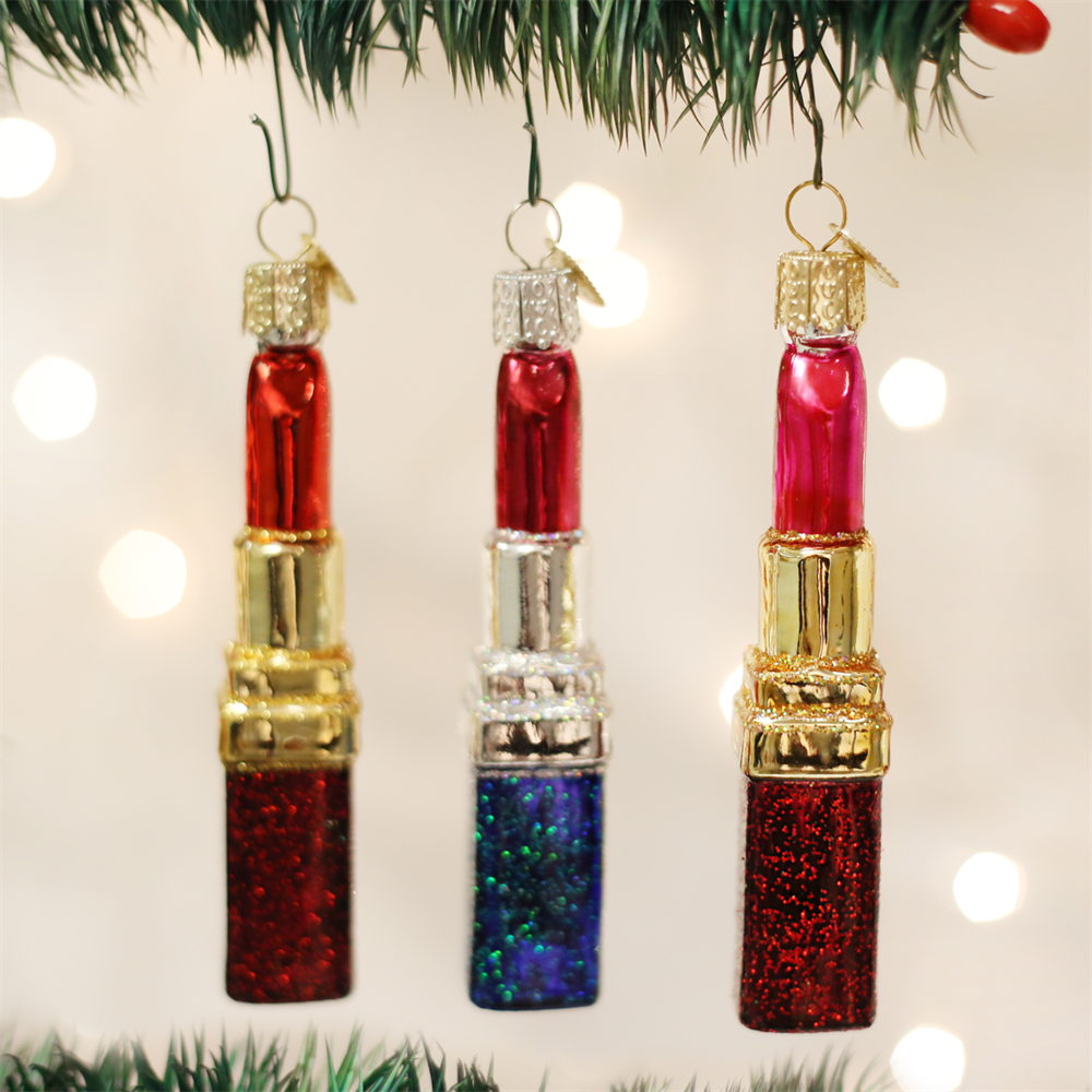 Old World Christmas Lipstick Ornaments 3 Old World Christmas Lipstick Ornaments