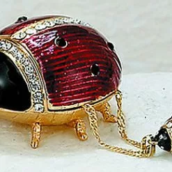 TheHolidayBarn.com Lucky Ladybug Trinket Box With Necklace