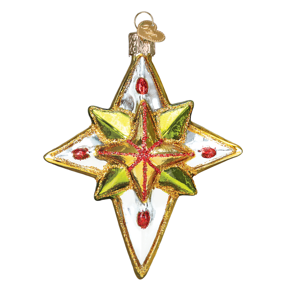 Old World Christmas Luminous Star Glass Ornament 4 Old World Christmas Luminous Star Glass Ornament
