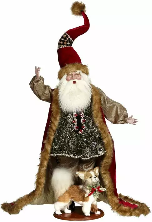 Mark Roberts Santa Down The Chimney With Dog - 38" Tall 3 Mark Roberts Santa Down The Chimney With Dog - 38" Tall