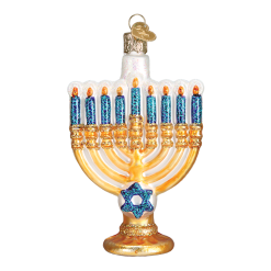 Old World Christmas Menorah Glass Ornament