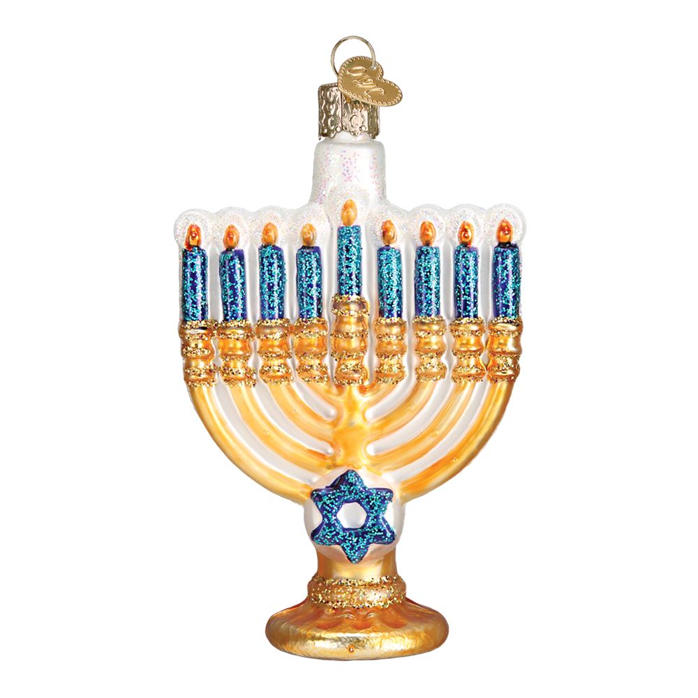 Old World Christmas Menorah Glass Ornament 3 Old World Christmas Menorah Glass Ornament