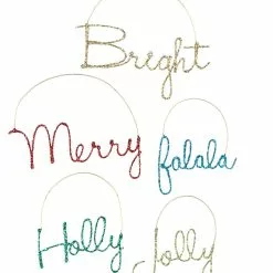 Bethany Lowe New! Merry & Bright Cursive Word Ornaments