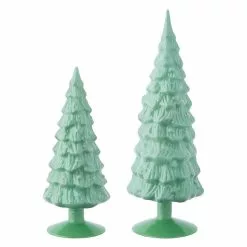 Raz New! Green Milk Glass Christmas Trees