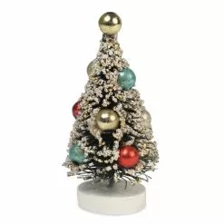 Bethany Lowe Mini Decorated Bottle Brush Trees - Set Of 6