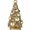 Bethany Lowe Mini Gold Bottle Brush Trees, Set Of 6 New!