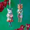 Glitterville Nathalie Lete Dressed Cat Ornaments