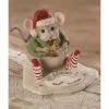 Bethany Lowe New! Nibbles Mouse With Cookie For Santa Figurine