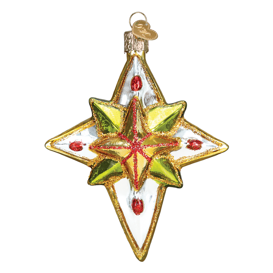 Old World Christmas Luminous Star Glass Ornament 6 Old World Christmas Luminous Star Glass Ornament