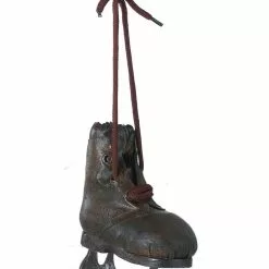 Sullivans Antique Brown Leather Ice Skate Ornament Christmas