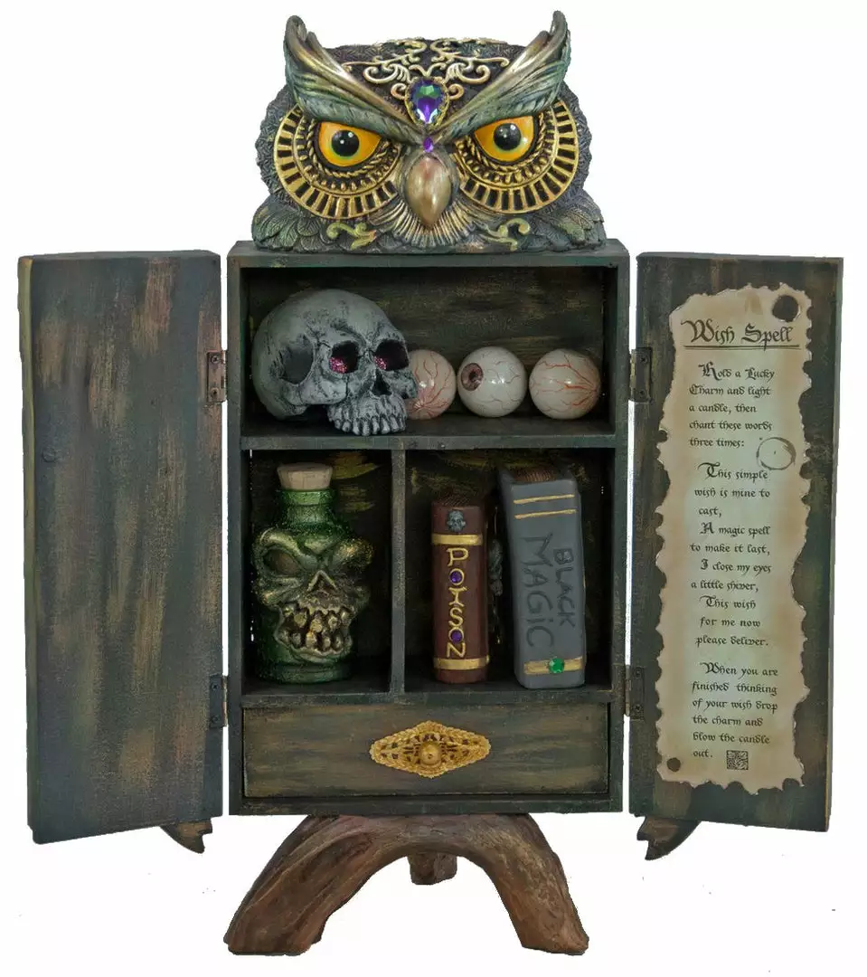 Katherine's Collection Owl Potions Cabinet 3 Katherine's Collection Owl Potions Cabinet