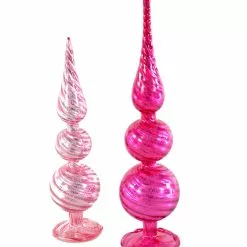 Katherine's Collection Pink Twisted Tabletop Finials New!