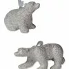 Bethany Lowe Platinum Glitter Polar Bear Ornaments