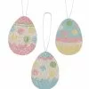 Bethany Lowe Polka Dot Egg Ornaments, Glittered Tin