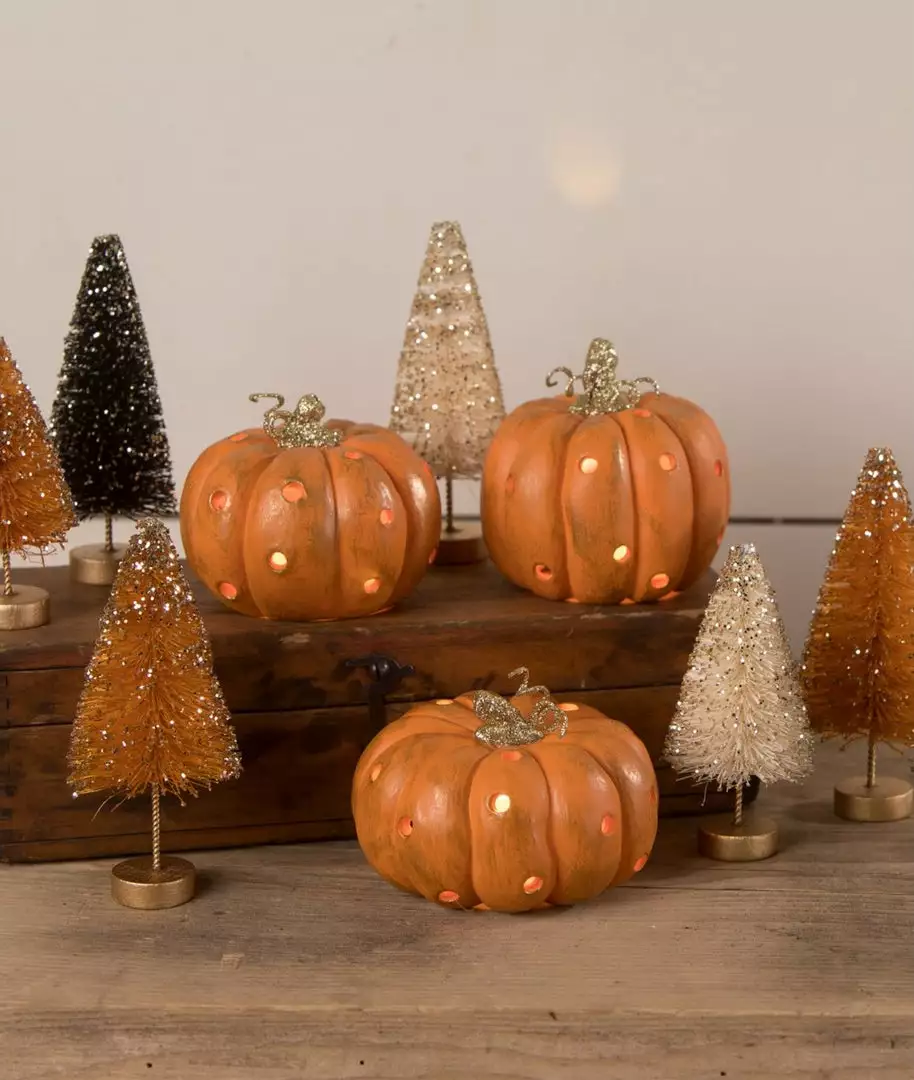 Bethany Lowe New! Polka Dot Pumpkin Luminaries 4 Bethany Lowe New! Polka Dot Pumpkin Luminaries