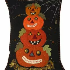 Bethany Lowe Pumpkin Topiary Pillow, Felt New!