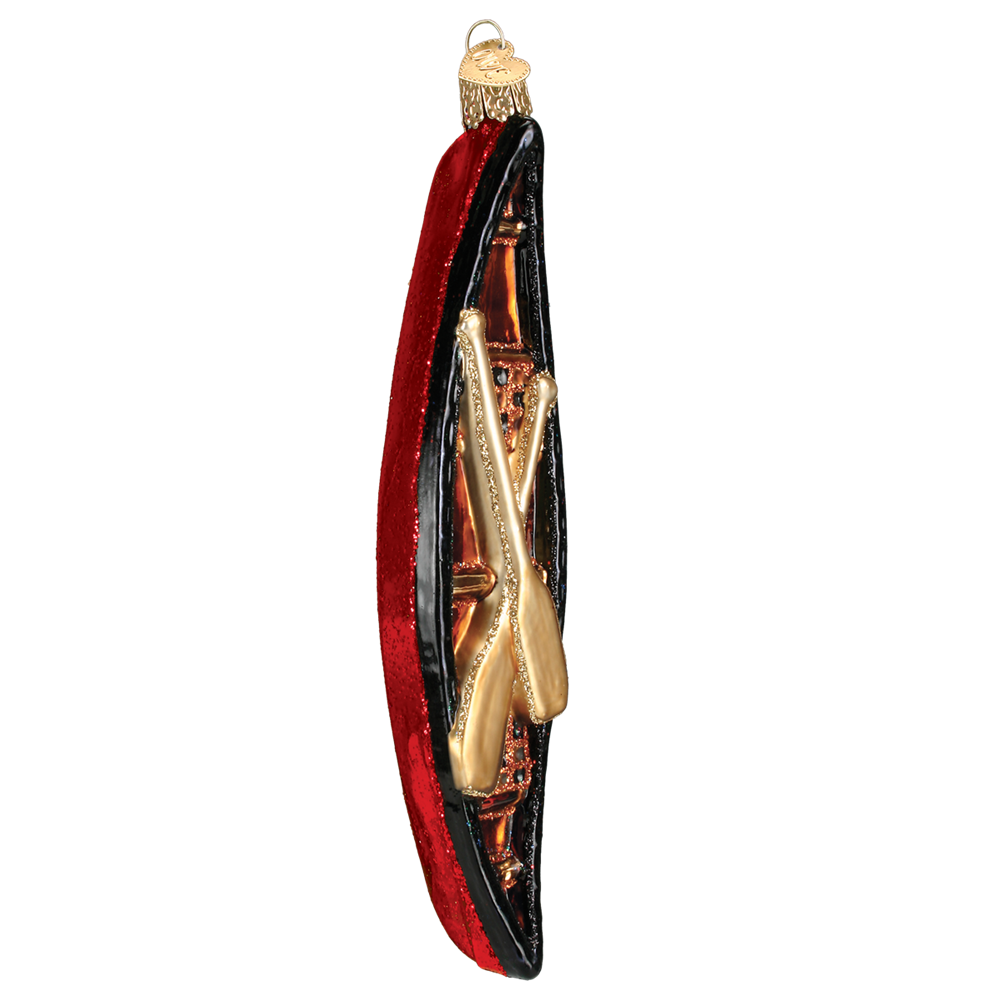 Old World Christmas Glass Canoe Ornament 4 Old World Christmas Glass Canoe Ornament