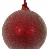 ShiShi Red Sugared Glass Ball Ornaments, 6