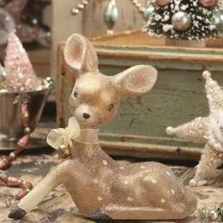 Bethany Lowe Resting Rudy Reindeer Figurine