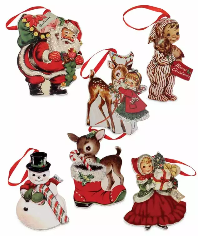Bethany Lowe Retro Christmas Dummy Board Ornaments 3 Bethany Lowe Retro Christmas Dummy Board Ornaments