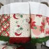 TheHolidayBarn.com Retro Christmas Kitchen Bar Towels With Hand Crocheted Trim