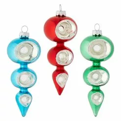 Raz Retro Glass Finial Ornaments