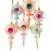 Cody Foster Retro Pastel Spindle Reflector Ornaments New!