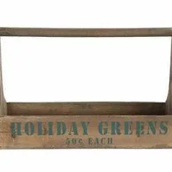 Creative Co-Op Rustic Wooden Christmas Totes