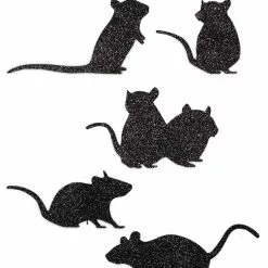 Bethany Lowe Scampering Mice Silhouettes, Glittered