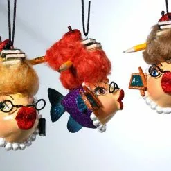 Katherine's Collection School Teacher Kissing Fish Ornaments