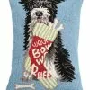 TheHolidayBarn.com Scruffy's Christmas Stocking Treats Hooked Pillow