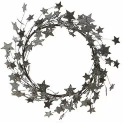 Creative Co-Op Silver Glittered Star Wreath