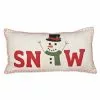 Bethany Lowe New! Snow Applique Felt Pillow With Snowman