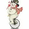 Bethany Lowe Retro Snowman On Unicycle New!