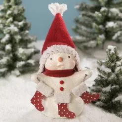 Bethany Lowe Stocking Snowman Figurine New!