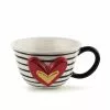 Demdaco Stripes And Hearts Tea Cup Valentine's Day