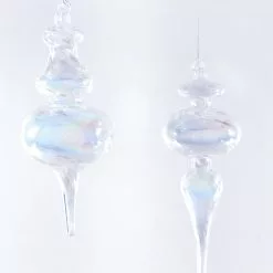 Katherine's Collection Swirl Glass Three Layer Finial Ornaments