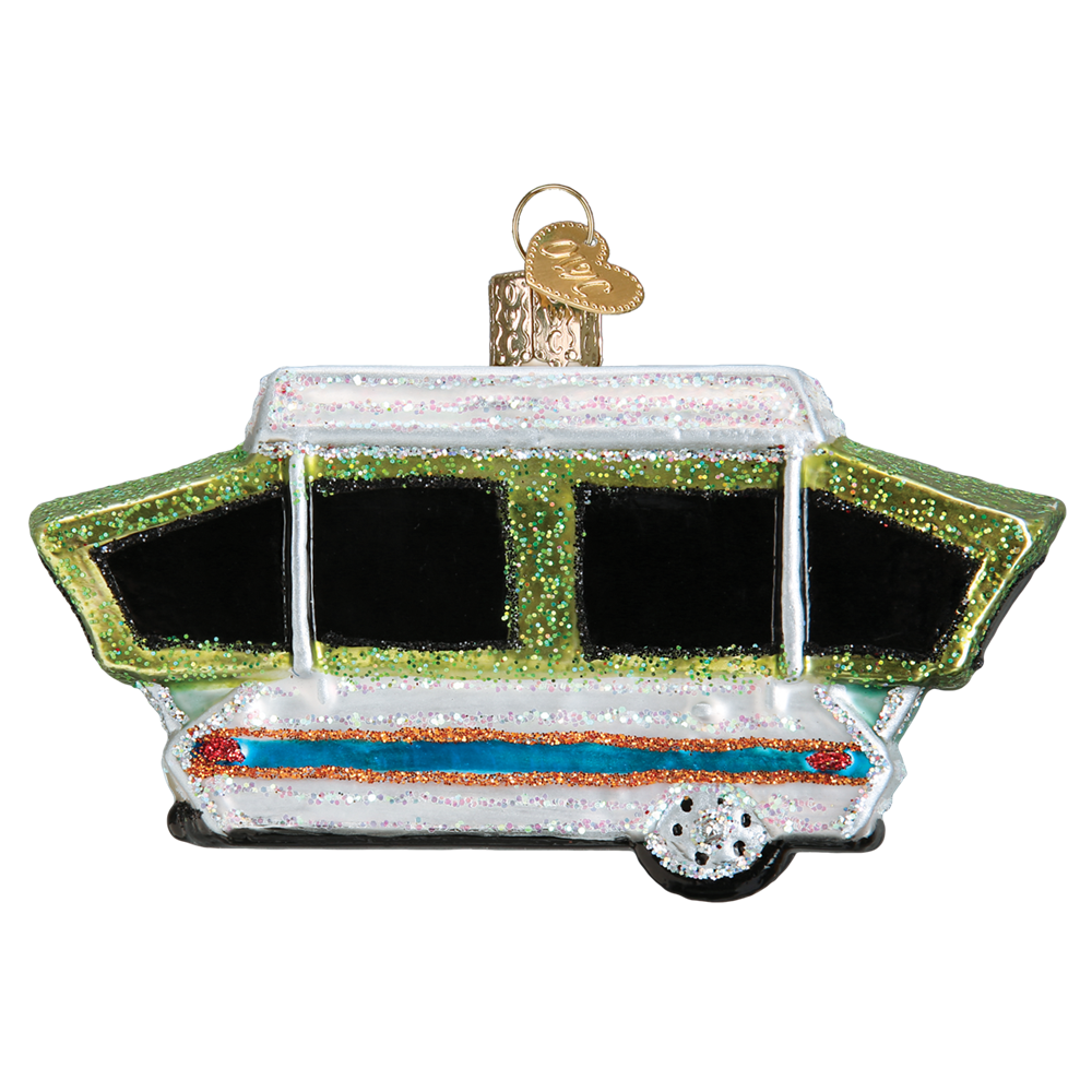Old World Christmas Tent Camper Ornament 4 Old World Christmas Tent Camper Ornament