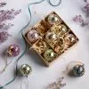 Glitterville Gold & Jewel Tone Textured Glass Ball Ornaments