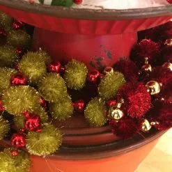 One Hundred 80 Degrees Retro Tinsel Pom Pom Garland
