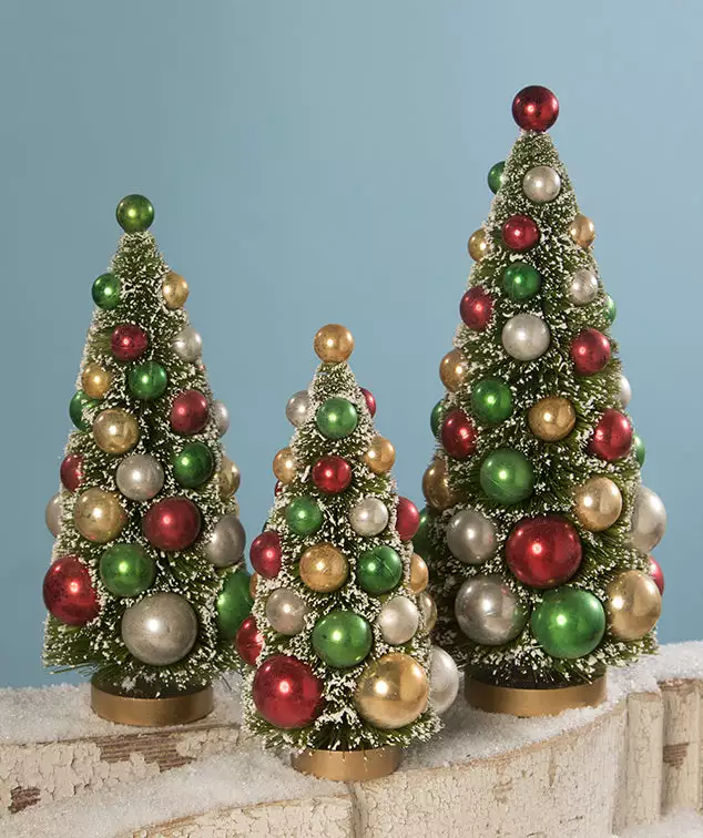 Bethany Lowe New! Traditional Bottle Brush Trees 3 Bethany Lowe New! Traditional Bottle Brush Trees