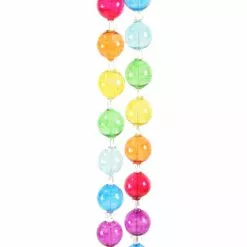 Cody Foster Christmas Translucent Rainbow Glass Ball Garland - Small